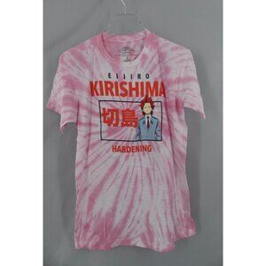 My Hero Academia Kirishima Medium Shirt Tie Dye Short Sleeve Pink
